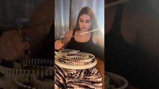 Making a loom knit blanket!!