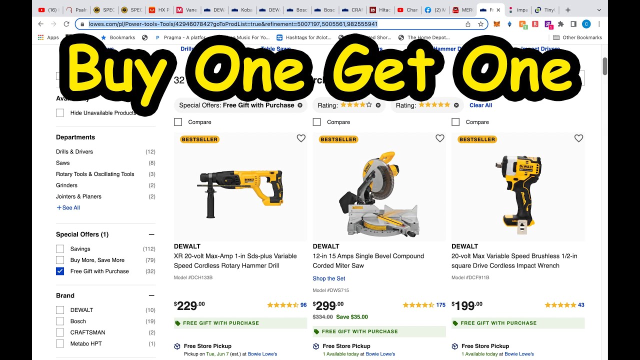 Lowes Buy One Get One Tool Deals YouTube