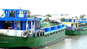 97 cống kênh cụt/chị gái sà lan biểu hiện khi qua cống - cống kiên giang