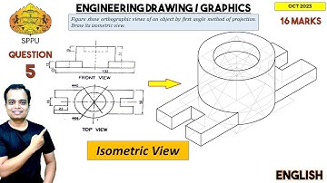 SPPU | Pune University | Oct 2023 | Engineering Graphics | PYQ | Q5 | Isometric View