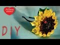 Подсолнух Канзаши . Уроки канзаши для Начинающих / How to Make: Sunflower kanzashi. DIY