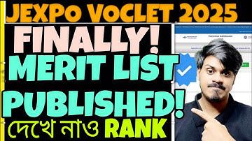 Jexpo 2025: MERIT LIST PUBLISHED | Jexpo Rank Card 2025 | Voclet 2025l WB Polytechnic Admission 2025