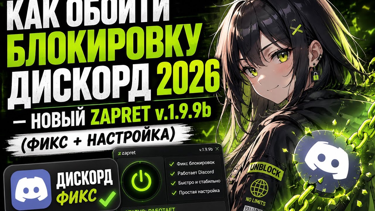 КАК ОБОЙТИ БЛОКИРОВКУ ДИСКОРД 2026 — Новый Zapret v.1.9.9b(Фикс +