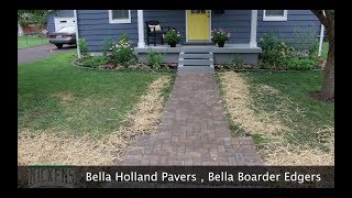 Installing a Paver Walk Way and Brick Flower Bed Edging | FAST and Easy