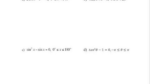 Ex11A - Solving Trigonometric Equations