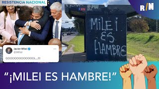 ¿QUE FESTEJA MILEI? EL PUEBLO LE RESPONDE EN LA CALLE: &quot;MILEI ES HAMBRE&quot;