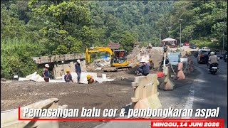 INFO Lembah Anai ‼️ pembongkaran jalan, pemasangan batas jalan serta cor tebing 