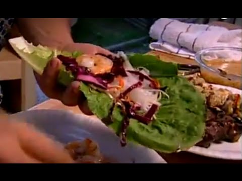 Homemade Asian Streetfood: Beef Satay, Lemongrass Chicken, Shrimp Lettuce Wraps