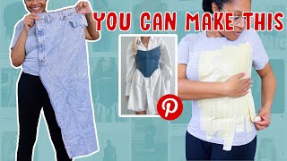 Easy Jeans Corset Top Thrift Flip! | DIY my dream Pinterest wardrobe