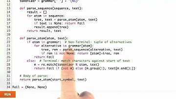 Parse Function - Design of Computer Programs