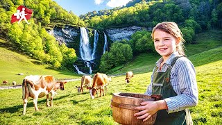 Amazing Waterfall Stäubifall Switzerland Walking Tour & Drone Shots