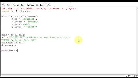 Get the id after INSERT into MySQL database using Python