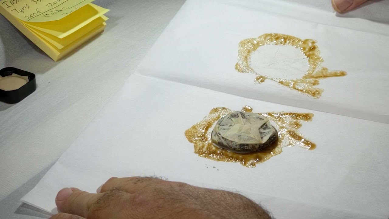 Pressing 7gms of Kush Mints from INSA for a patient today.