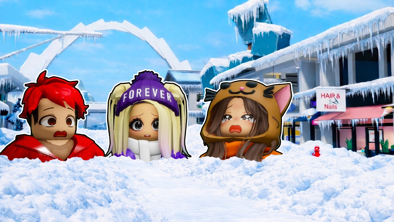 SOBREVIVIMOS a la TORMENTA de NIEVE de BROOKHAVEN Roblox con el Team