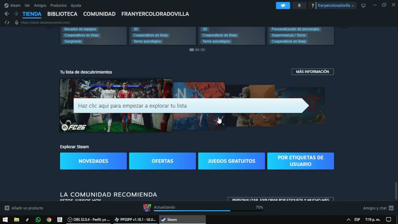 novedades en el vapor (steam)