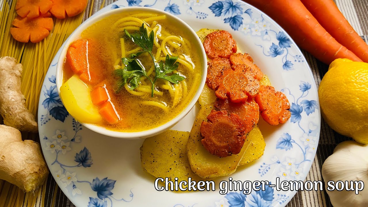 Chicken gingerlemon soup Soup series 1 soupseries YouTube