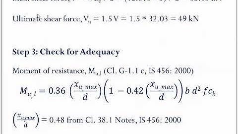 Design Example of Singly Reinforced Beam using IS 456: 2000