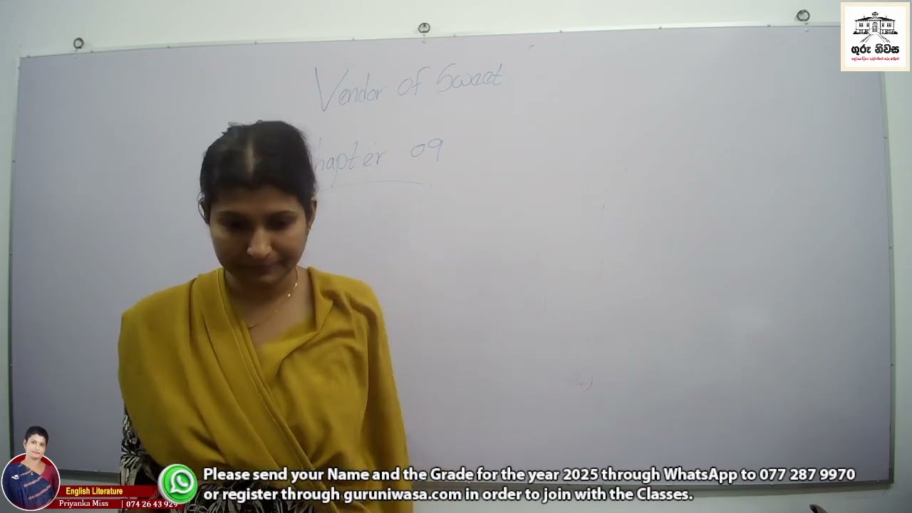 English Literature - Fiction  - The Vendor of Sweet  - Chapter 09 - Explanations - 2025.01.08