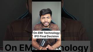 OnEMI Technology IPO Final Decision #stockmarket #ipo #ipoalert