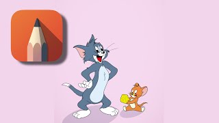 Let's draw Tom and Jerry on Autodesk Sketchbook #digitalart screenshot 2