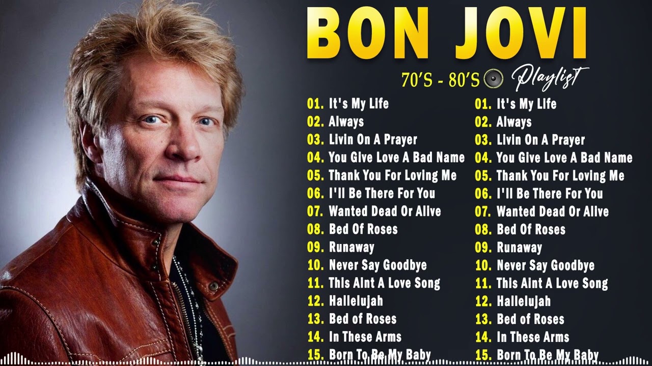 Bon Jovi Greatest Hits Playlist Full Album ~ Best Rock Rock Songs Collection Of All Time