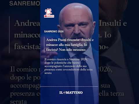 Video Andrea Pucci rinuncia Sanremo 2026: «Insulti e minacce alla mia famiglia»