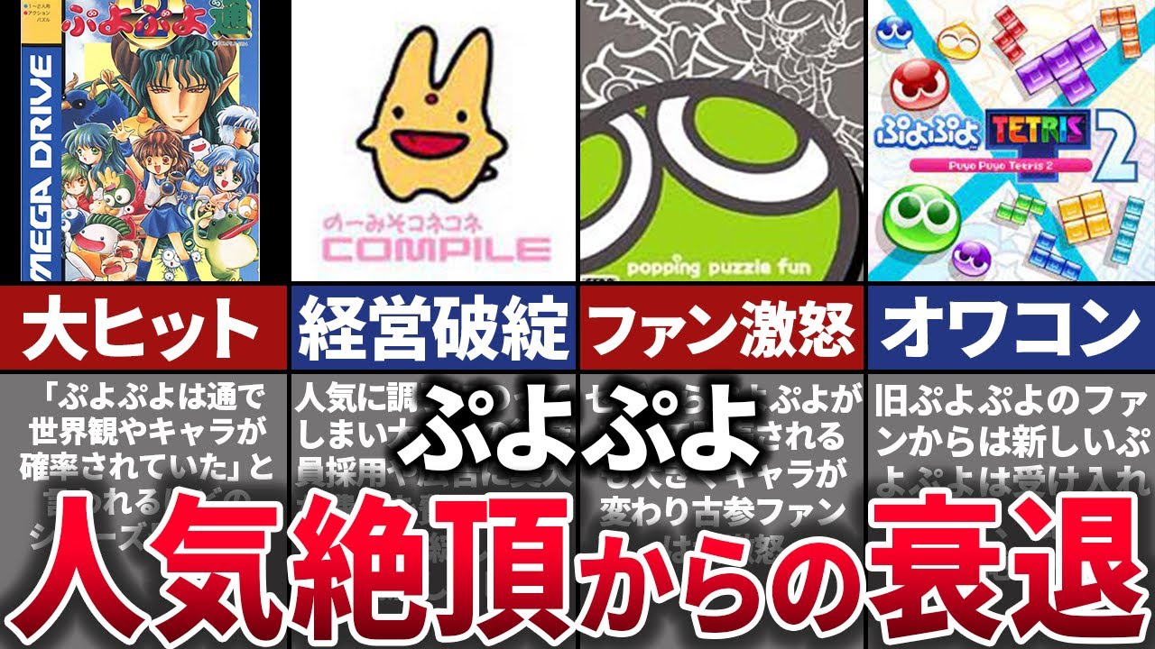 【ゆっくり解説】生みの会社、倒産で別ゲー化…シリーズファンから大不評受けたぷよぷよの歴史