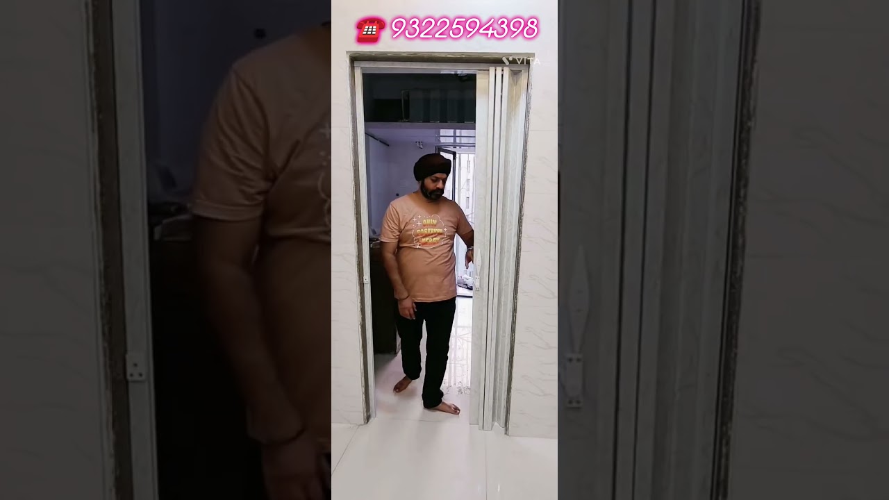 Pvc folding accordion door, partition, divider, ac insulation पीवीसी फोल्डीग तह दरवाजे 9322594398