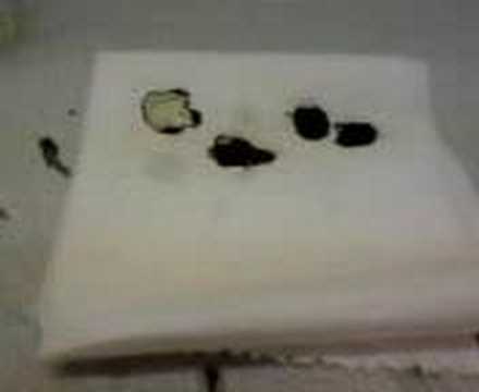 Piranha Solution burning through tissue paper