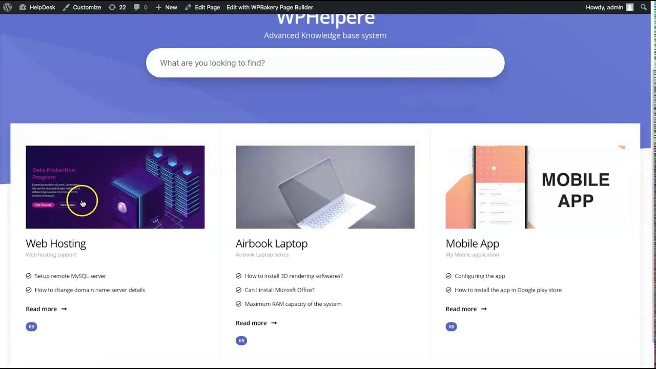 WPHelpere knowledge base for WordPress plugin - YouTube