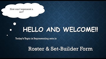 Sets Representation || Sets Part 2