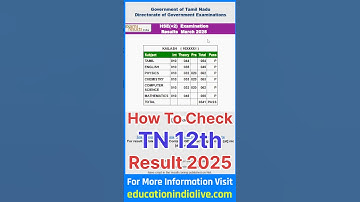 How To Check 12th Result 2025 In Tamil ? TN 12th Result How To Check ? 12th Result Parpathu Eppadi