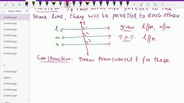 Euclid geometry : - ( Theorems of parellel lines and its transversal : Proof ) - 7.