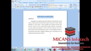 Sleep Apnea Classification