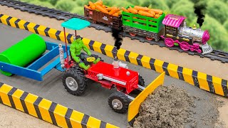 diy making Amazing Modern Road Construction | diy asphalt Construction | Train carrying carrots