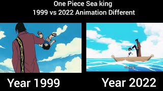 One piece 1999 vs 2022 animation different of luffy being drown