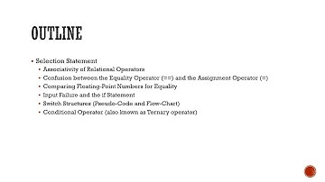 Lecture#8: Switch and Ternary Operator