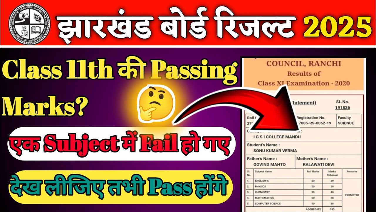 ||Jac Board Class 11th Passing Marks 2025||झारखंड बोर्ड Class 11th की Passing Marks क्या है?||
