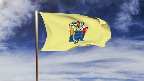 4K new jersey flag waving in the wind. Green screen, alpha matte. Loopable animation Stock video