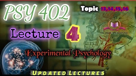 PSY402 || Lecture 4 || Experimental Psychology || Updated Lectures || Short VU Lecture
