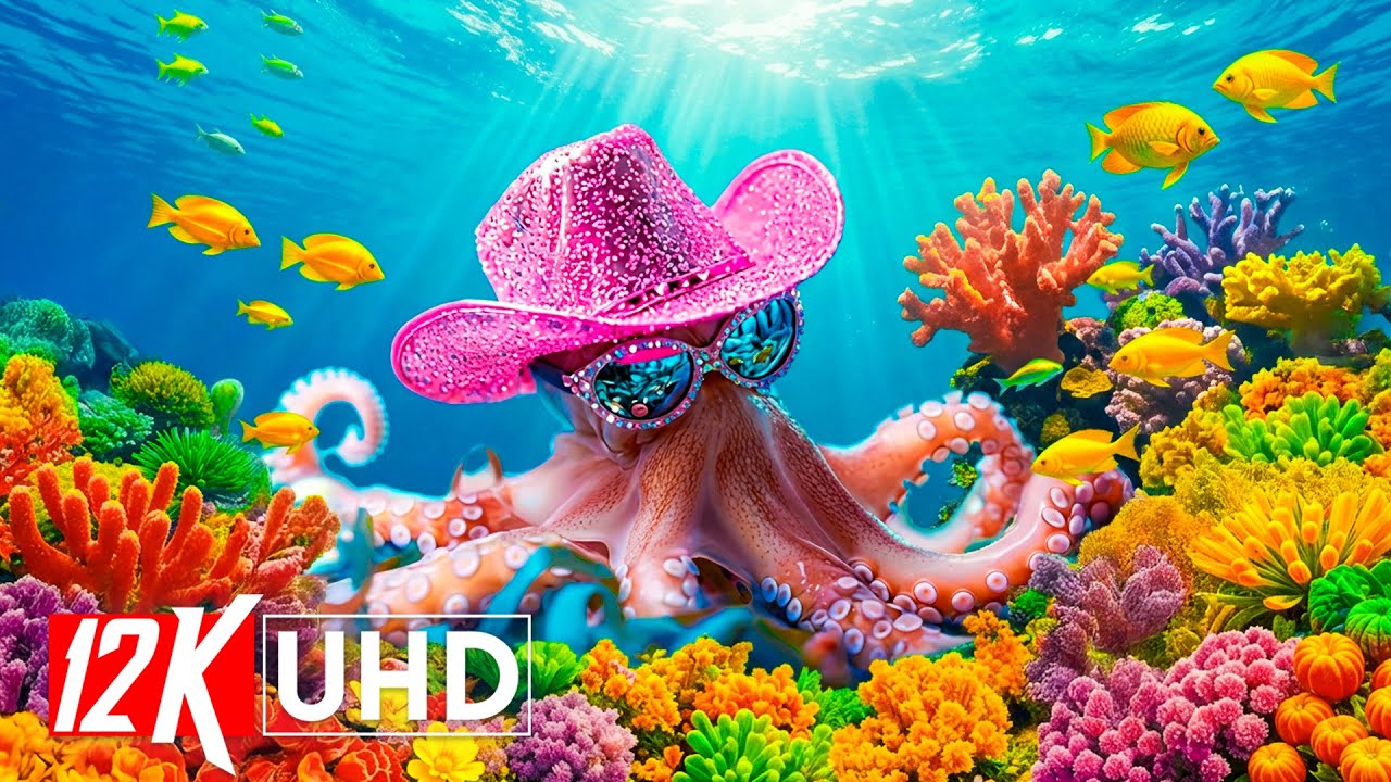 Морская жизнь в формате 12K Ultra HD — кинематографическая экскурсия по аквариуму с рыбами.