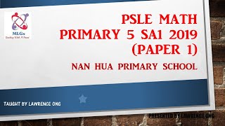 PSLE Math School Exam Papers (Nan Hua Primary School SA1 2019 Paper 1)