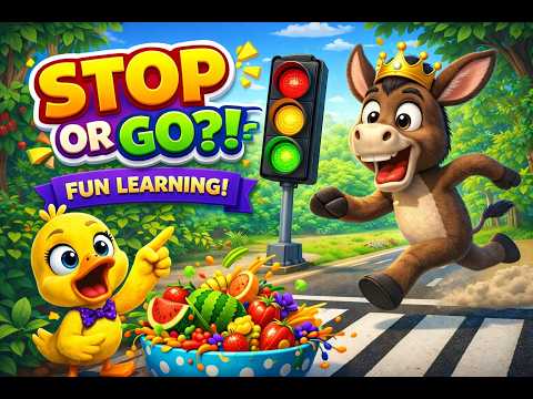 Learn Traffic Rules for Kids 🚦😂 | Stop Go Song with Duck & Donkey @| Kids Learning Poem