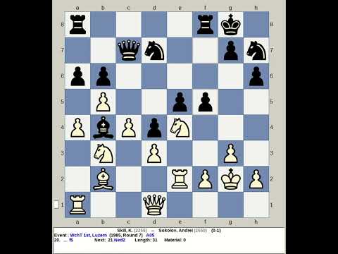 Skili, K  vs Sokolov, Andrei | World Chess 1st 1985, Luzern Switzerland