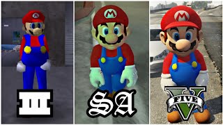 Evolution of MARIO in GTA Games | Super Mario Visits Every GTA Game