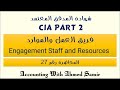 المحاضرة رقم 27 : فريق العمل والموارد (Engagement Staff and Resources) 