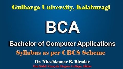 BCA Syllabus of Gulbarga University, Kalaburagi