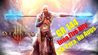 Diablo 3 Season 25 - Fire Ally Inna Monk GR 144 (1.1k paragon, no augs, solo-play)