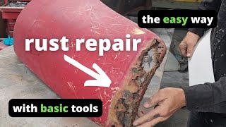 Rust Repair on 1948 Ford fender with BASIC tools and SIMPLE approach