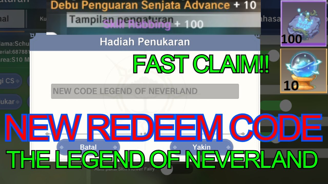 The legend of neverland redeem code